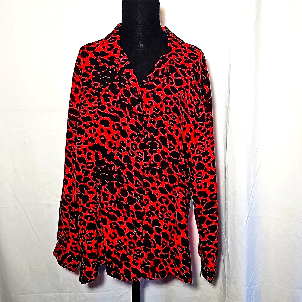 Leopard print button up